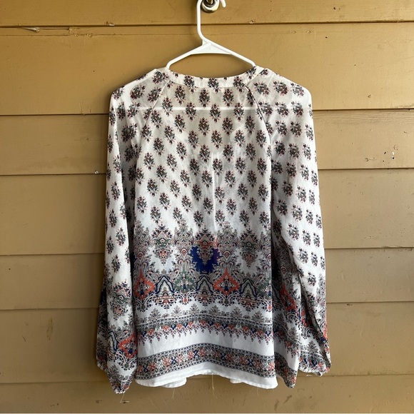 Daniel Rainn Sheer Boho Long Sleeve Blouse - Size M - Lightweight Casual - Picture 7 of 7